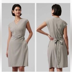 Athleta Gray Midi Wrap Dress